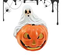 Pzuryhg Halloween Ghosts Pumpkin Figurine, Spooky Ghost with Pumpkins Desk Ornament, Resin Sculpture for Home Decor, Ideal for Bedroom, Entryway, and Cabinets, 6.5x6.5x8cm, 6.5x6.2x8.5cm, 5x4.5x7.5cm