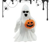 Pzuryhg Halloween Ghosts Pumpkin Figurine, Spooky Ghost with Pumpkins Desk Ornament, Resin Sculpture for Home Decor, Ideal for Bedroom, Entryway, and Cabinets, 6.5x6.5x8cm, 6.5x6.2x8.5cm, 5x4.5x7.5cm