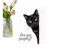 Pzuryhg Highland Cow Decor - Rustic Animal Portrait, Whimsical Black Cat Painting with Modern Wooden Frame, Moisture Proof Textured Finish, Ideal for Master Suite Nursery Studio Apartment