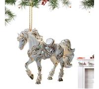 Pzuryhg Horse Figurine - Acrylic Western Ranch Accent, Flat Equine Art Display with Finish, Elegant Visual Enhancement Feature, Ideal for Holiday Tabletop Wall Window Styling