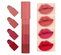 Pzuryhg Juego de lápiz labial, lápiz labial desnudo, juego de maquillaje de lápiz labial mate, 4 piezas no pegajosas de larga duración, resistente al agua, barra de labios altamente pigmentada