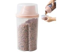 Pzuryhg Kibble Dispenser - Portable Pet Meal Pail, Transparent Food Storage with Easy Pour Spout Handle, Measurement Scale Bucket, Ideal for Outdoor Camping Trip