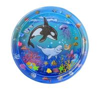 Pzuryhg Leakproof Water Play Mat, Cooling Mat, PVC Fun Safe Cooling Waterbed, Soft & Durable Material, Multiple Sizes, for Indoor & Outdoor Kitten Puppy Entertainment Design, 65cm and 100cm