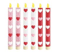 Pzuryhg LED Candles - Romantic Heart Flicker Flameless Decor, Soft Ambient Light with Long Lasting Battery Life Safe Heat Free Sturdy Design, Ideal for Fireplace Table Party Wedding Home Outdoor