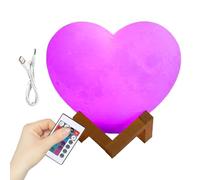 Pzuryhg LED Heart Light - USB Powered Romantic Decor Lamp, Multi-Color Illumination with Timer Function and Acrylic Stand, Perfect for Nursery Romantic Night Bedroom Table Display
