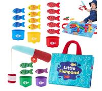 Pzuryhg Magnetic Fishing Toy Set, Preschool Learning Game for, Soft Fabric Educational Toy for Fine Motor Skill Development, Color Match Activity, Numbers & Counting Practice