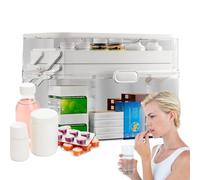 Pzuryhg Medication Organizer - Large Prescription Safety Vault, Protective Health Supplies Carrier with Integrated Sorting Trays, Double Latched Locking Mechanism, Ideal for Home Pharmacy Management