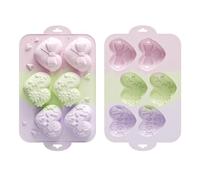 Pzuryhg Molde de silicona cardíaca para hornear, 6 cavidades en forma de corazón 110 g, sartenes para el día de San Valentín, elaboración, decoración creativa, y postres, 28 x 17 x 2.5 cm, siliconas