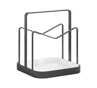 Pzuryhg Pan Organizer - Lid Holder for Kitchen Counters | Removable Tray with Adjustable Slots & Sturdy Non Slip Base for Stove, Cabinet, Countertop and Home Cooking Organization