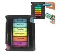 Pzuryhg Pastillero, organizador de medicamentos, pastillero semanal de 7 días, organizador de 7 días, caja de medicamentos para el hogar para 7 días la semana, práctica caja de almacenamiento