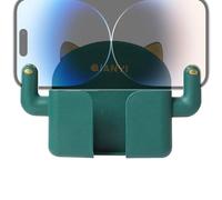 Pzuryhg Phone Holder - Self Adhesive Mobile Stand for Wall, Punch Free Vertical Organizer with Cable Slot, Space Saving Tech Mount, Ideal for Living Room Dormitory Toilet