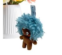 Pzuryhg Plush Keychain - Stuffed Animal Accessory, Small Fuzzy Doll Toy with Curly Hair Aesthetic, Clip On Bag Decoration, Ideal for Children Birthday Goodie Bag Fillers and Stocking Stuffers