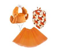 Pzuryhg Porch Duck Outfits Garden Statues, Fall Costume Set with Tutu Bib and Headwear, Outdoor Lawn Decor for Yard Display, Holiday Event Accessory for Campgrounds 85g