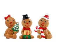 Pzuryhg Resin Figurines, Decorative Gingerbread Character Art, Festive Miniature Accent Figures, Non Fading Vibrant Color, Sculpted Polystone Craftsmanship, Charming Holiday Sculpture Ornaments