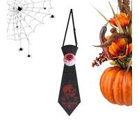 Pzuryhg Skull Tie, Lighted Eyeball Halloween Bow Ties with Bat Pattern Design, Spooky Collar Accessories for Men, Youth, Costume Parties, Cosplay Events, Stage Performances, Halloween Exhibitions