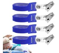 Pzuryhg Soporte para cánula, 4 clips de manguera antibobinado, soporte de tubo de ventilación de traqueotomía para seguridad del sueño, aleación adhesiva, gestión de tubos cerca de la cama, 7.4