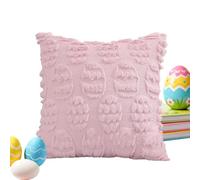 Pzuryhg Throw Pillow Covers - Easter Bunny Toss Set, Spring Floral Accent Shams with Soft Linen Fabric Fade Resistant Print, Hidden Zipper Closure, Ideal for Seasonal Sofa Bedroom Decor