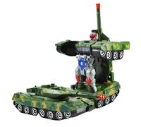 Pzuryhg Transforming Toy Car - Light Up Electric Vehicle, Glow Powered Deformation Figure with Smooth Rolling Wheels Feature, Collectible Action Playset, Ideal for Boys 3 to 15