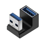 Pzuryhg USB Adapter - 90 Degree Connector USB 3.0 A Male to Female, High Speed 10GBPS Data Transfer Extender, Compact Laptop PC TV Connection, Ideal for Desk and Entertainment Setup