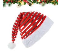 Pzuryhg Velvet Santa Cap - Unisex Christmas Headwear, Plush Holiday Hat with White Faux Border, Stylish Seasonal Costume Piece, Ideal for Birthday Celebration Party Winter Gathering