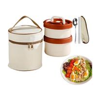 Pzuryhg Work Lunch Box, Multi-Layer Insulated Food Storage Container With Cutlery Set, Microwaveable Reusable Meal Prep Lunch Boxes, Perfect For School, Picnic, Or Camping, Safe Materials