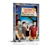 PZYASX Póster impermeable con texto en inglés "It's Always Sunny in Philadelphia" para pared, pintura decorativa adecuada para oficina, dormitorio, sala de estar, póster de 50 x 75 cm, estilo marco