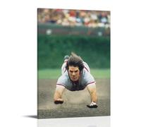 PZYASX Póster impermeable de Pete Rose para pared, lienzo decorativo, adecuado para oficina, dormitorio, sala de estar, póster de 40 x 60 cm, estilo marco