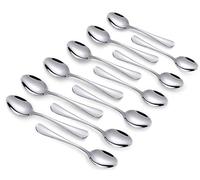 Q&A 12 Piezas Cucharas de Café Expresso de Acero Inoxidable 10,4 cm, Cucharillas Pequeñas Plateadas, Apto Lavavajillas, Ideal para Hogar, Oficina y Regalo