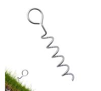 Q/A Anclajes en espiral para cama elástica | Anclaje de suelo galvanizado con 4 cinturones fuertes - Kit de anclaje de trampolín Galvanizado Estacas de viento con 4 cinturones fuertes Zmky