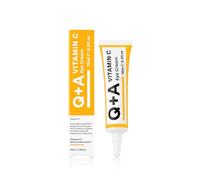 Q+A Crema para ojos con vitamina C, una combinación de vitamina C, extracto de cereza y glucógeno, revitaliza la piel sensible y la hidrata y antioxidantes, 15 ml
