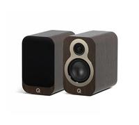 Q Acoustics 3010c - Par de altavoces compactos para estantería Claro Walnut, tipo de carcasa réflex de 2 vías, controlador de graves de 4 pulgadas, tweeter de 0.9 pulgadas, altavoces estéreo