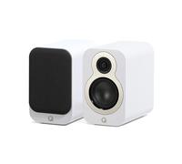 Q Acoustics 3010c - Par de altavoces compactos para estantería, color blanco satinado, carcasa réflex de 2 vías, woofer de 4 pulgadas, tweeter de 0.9 pulgadas