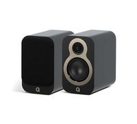 Q Acoustics 3010c - Par de altavoces compactos para estantería, color negro satinado, carcasa réflex de 2 vías, woofer de 4 pulgadas, tweeter de 0.9 pulgadas