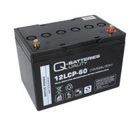 Q-Batteries 12LCP-60 / 12V-63Ah Plomo Pila Ciclo Tipo AGM - Profundo Cycle Vrla
