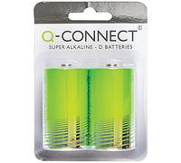 Q-CONNECT 2 x D Single-Use Battery Alcalino - Pilas (Single-Use Battery, D, Alcalino, Cilíndrico, 2 Pieza(s), Verde)
