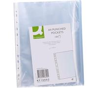Funda multitaladro q-connect din a4 100 mc cristal caja de 100 unidades - KF16602
