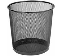Q-CONNECT Papelera metálica 44053 rejilla 13 L 26,5 cm 28,5x24 cm negro