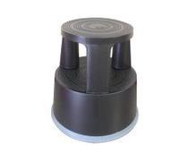 Taburete q-connect ruedas retractiles tres ruedas dos niveles color negro - KF00633