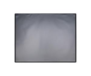 Q-Connect Alfombrilla de escritorio para todos los tipos de ratón, impermeable, para oficina, escuela, hogar, polipropileno, color negro con lámina transparente, 500 x 630 mm