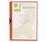 Q-CONNECT - Archivador de informes de clip de metal PP A4 200/350 micras rojo/archivo de documentos/tipo duro, con clip de metal/material-PP/etiqueta-N.a. / color-rojo/formato-A4/peso (g/m2)-N.a.