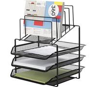 Q-Connect Bandeja Clasificadora Sobres Metálica Rejilla Negra 3 Bandejas 300x350x420 Mm