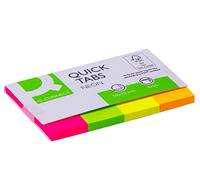 Q-Connect - Banderitas Separadoras 20X50 Mm Fluorescente Pack De 4 Con 50 Hojas