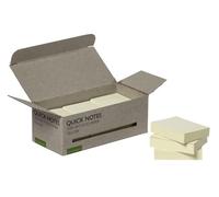 Bloc de notas adhesivas quita y pon q-connect 38x51 mm 100% papel reciclado amarillo en caja de carton - KF17323
