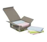 Bloc de notas adhesivas quita y pon q-connect 76x127 mm 100% papel reciclado colores pasteles en caja de carton - KF17325