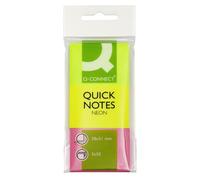 Bloc De Notas Adhesivas Quita Y Pon Q-Connect 38X51 Mm Neon Pack De 3 Unidades Con 50 Hojas Por Color