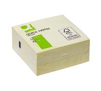 Bloc de notas adhesivas quita y pon q-connect 76x76 mm amarillo con 400 hojas - KF01346