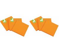 Q-Connect Bloc De Notas Adhesivas Quita Y Pon 76 x 76 mm, Naranja Neon 80 Hojas (Paquete de 2)