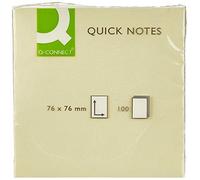 Q-Connect - Bloc De Notas Adhesivas Quita Y Pon 76X76 Mm Con 100 Hojas