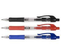 Boligrafo q-connect azul retractil con sujecion de caucho