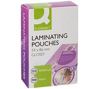 Q Connect - Bolsas de plastificar (100 unidades, 125 micras, 54 x 86 mm)